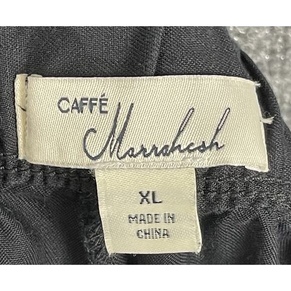 Caffe Marrakesh 100% Lyocell Pants Size XL Drawstring Black Boho Pockets - Picture 9 of 11